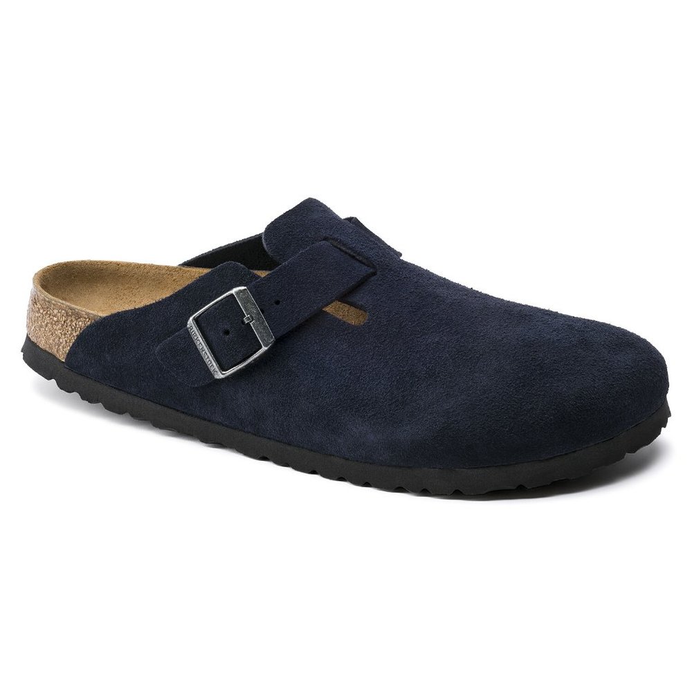 EUC Birkenstock Boston Clog Navy Suede